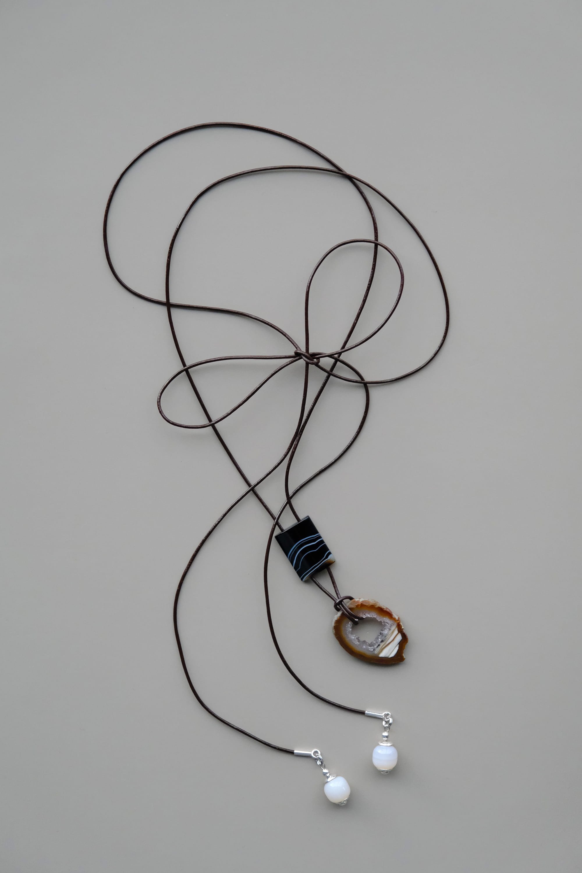 Jupiter Leather Pendant with Agate Geode | Boutique — KATRA Studio